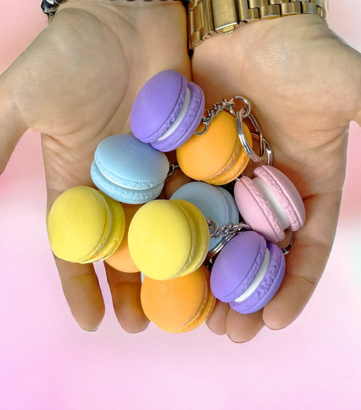 Macaron Fidget Clicker Keychain Toys EDC Slider Stress Relief Key Chain Fun Kids