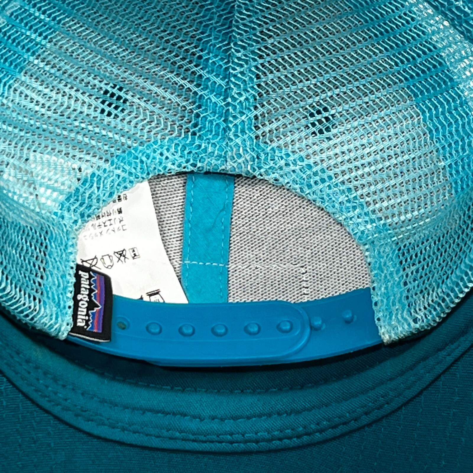 Patagonia Shop Sticker Patch Lopro Trucker Hat Snapback Blue Green Mesh 2017
