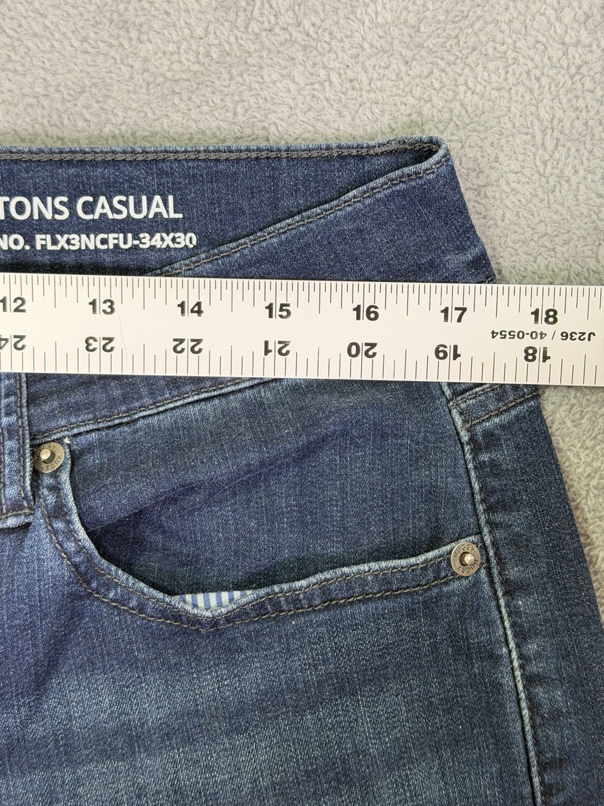 Mugsy Jeans Mens 34×30 Blue Straight Slim Dark Wash Fultons Casual Stretch