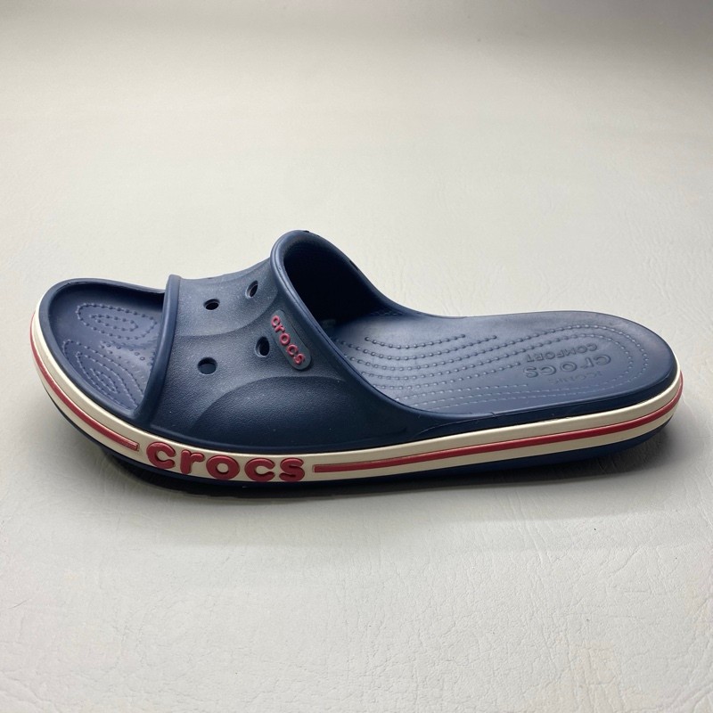 Crocs Adult Bayaband Slide Classic Women’s 12 Men’s 10 Navy Blue Red 1523