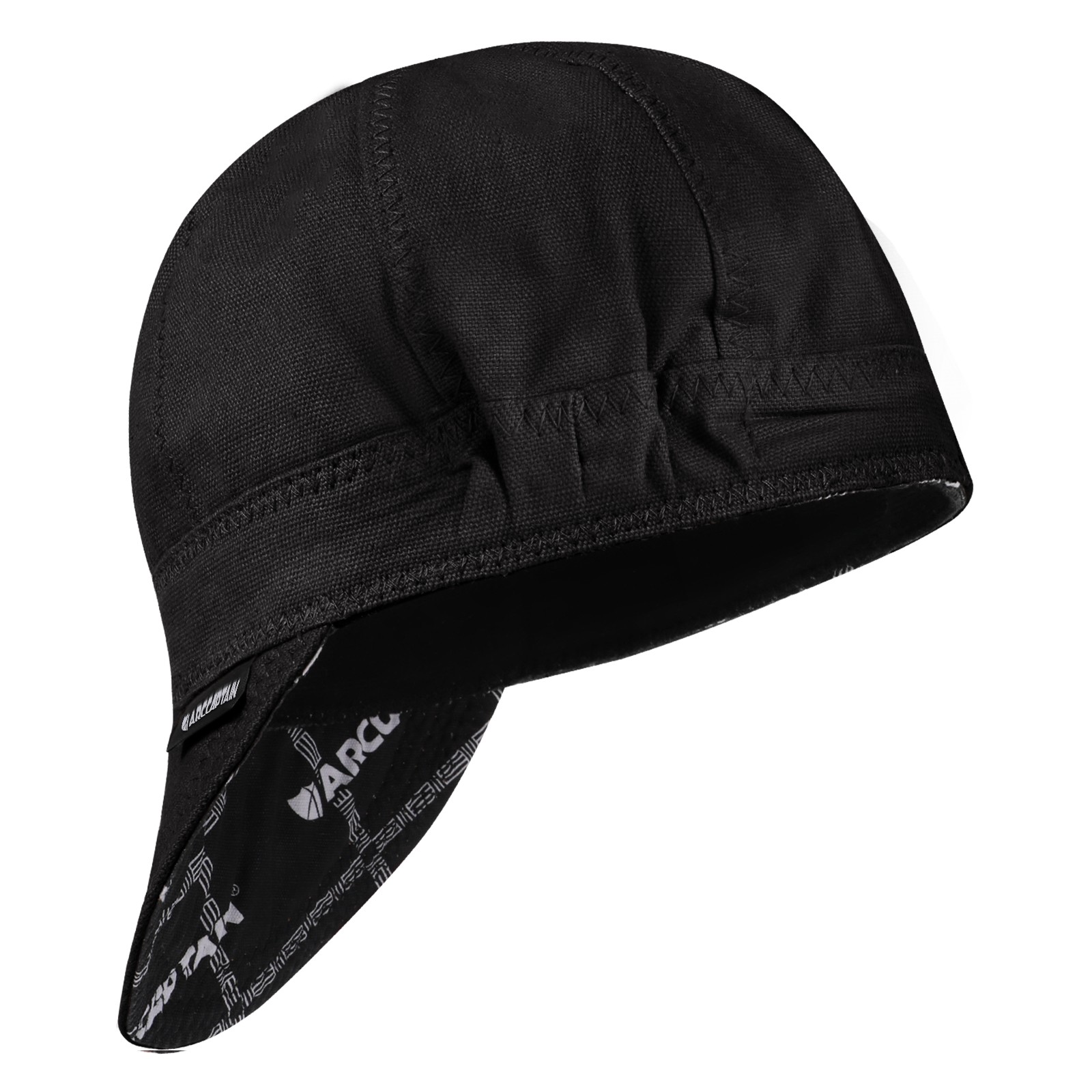 ARCCAPTAIN Welding Cap Reversible Welder Hat with Elastic Retractable Band Black