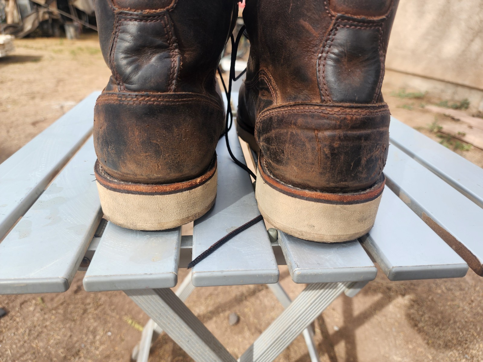 Red Wing Boots 2443 Mens 13 D Brown Leather steel Toe with tuff toe.