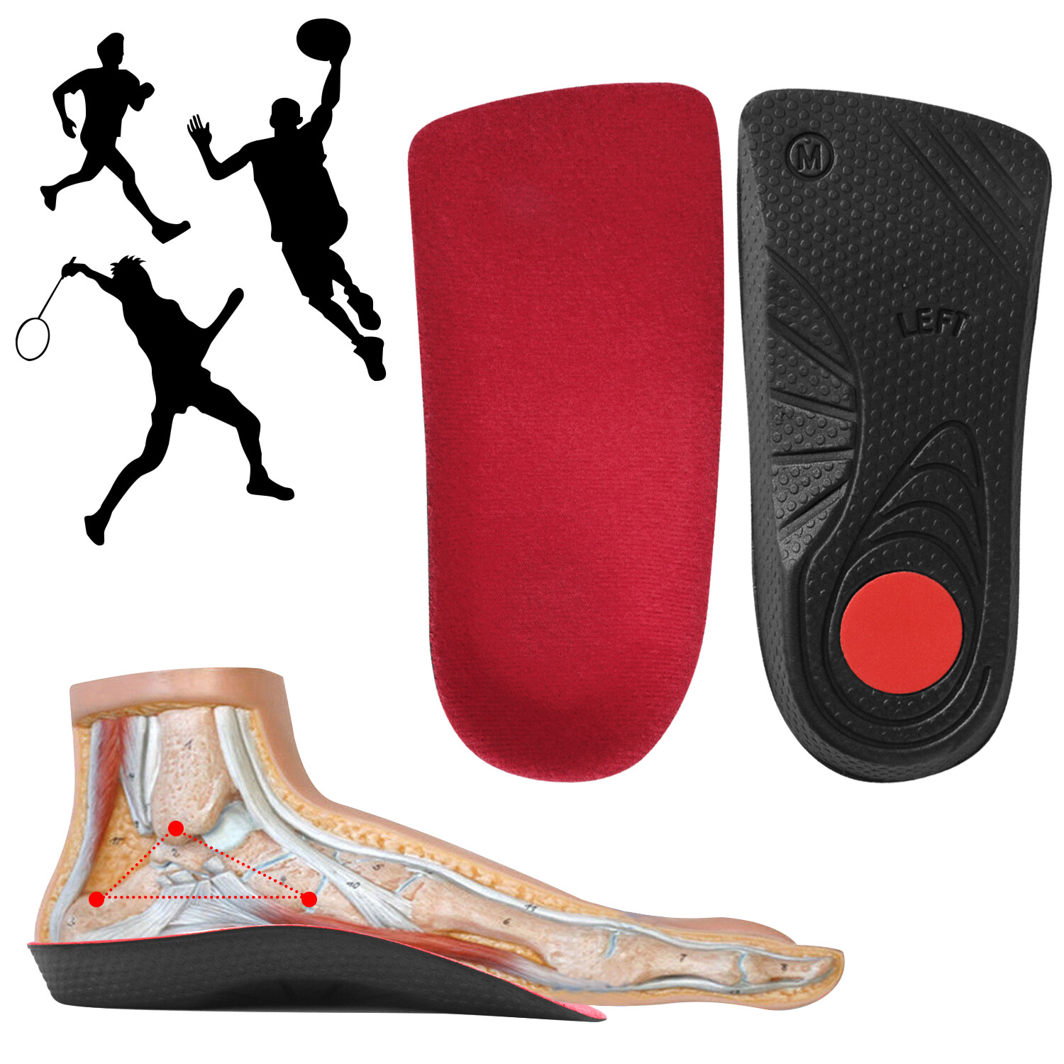 Plantar Fasciitis Arch Support Insoles Shoe Inserts Orthotic Flat Feet Foot Pain