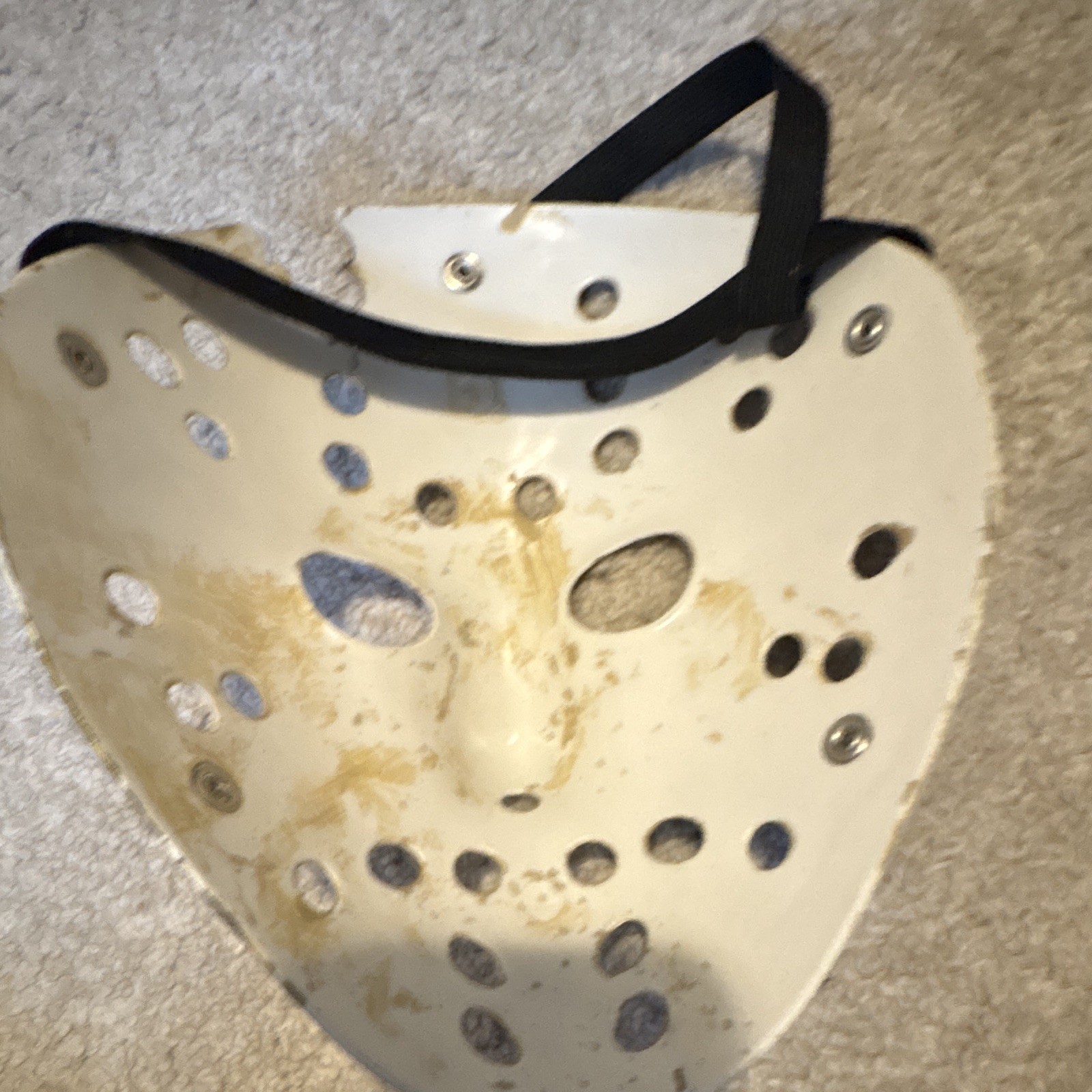 Jason Voorhees Beige Plastic Hockey-Style Face Mask Adjustable Adult One Size