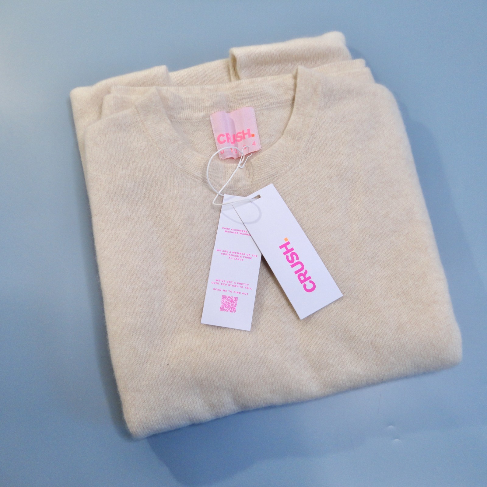 New CRUSH. 100% Soft & Warm Cashmere Winter Long Dress – Beige/Cream – S – £475