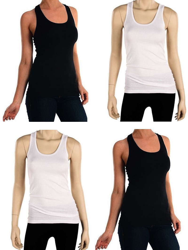 Wholesale Women Racerback Tank 100% Cotton Basic Solid Tee NEW TT402 S or M Lot