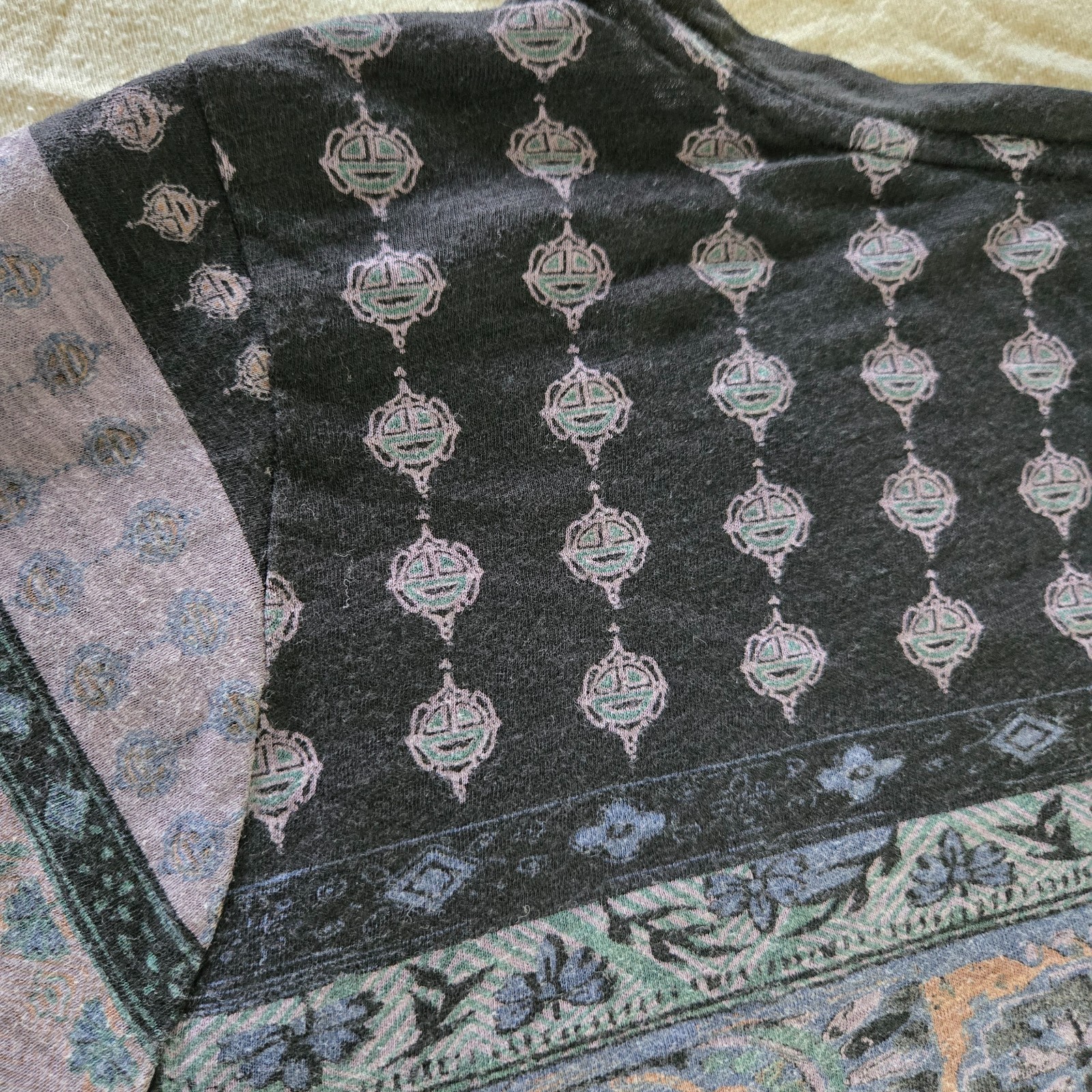 EUC Lucky Brand Mandala Print light-weight Short Sleeve Boho Top, Size 1X