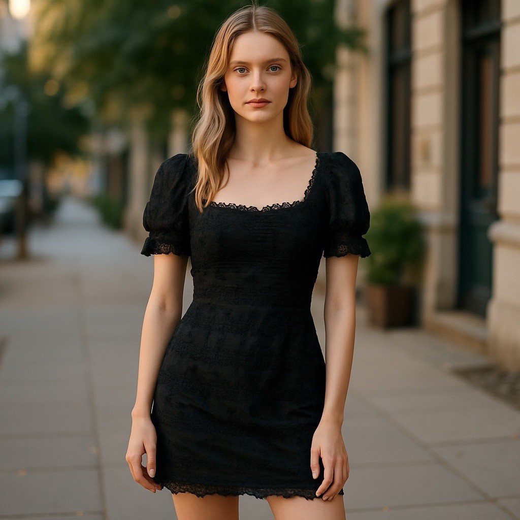 Lulu’s Black Mini Dress Size L, Lace Fully Lined