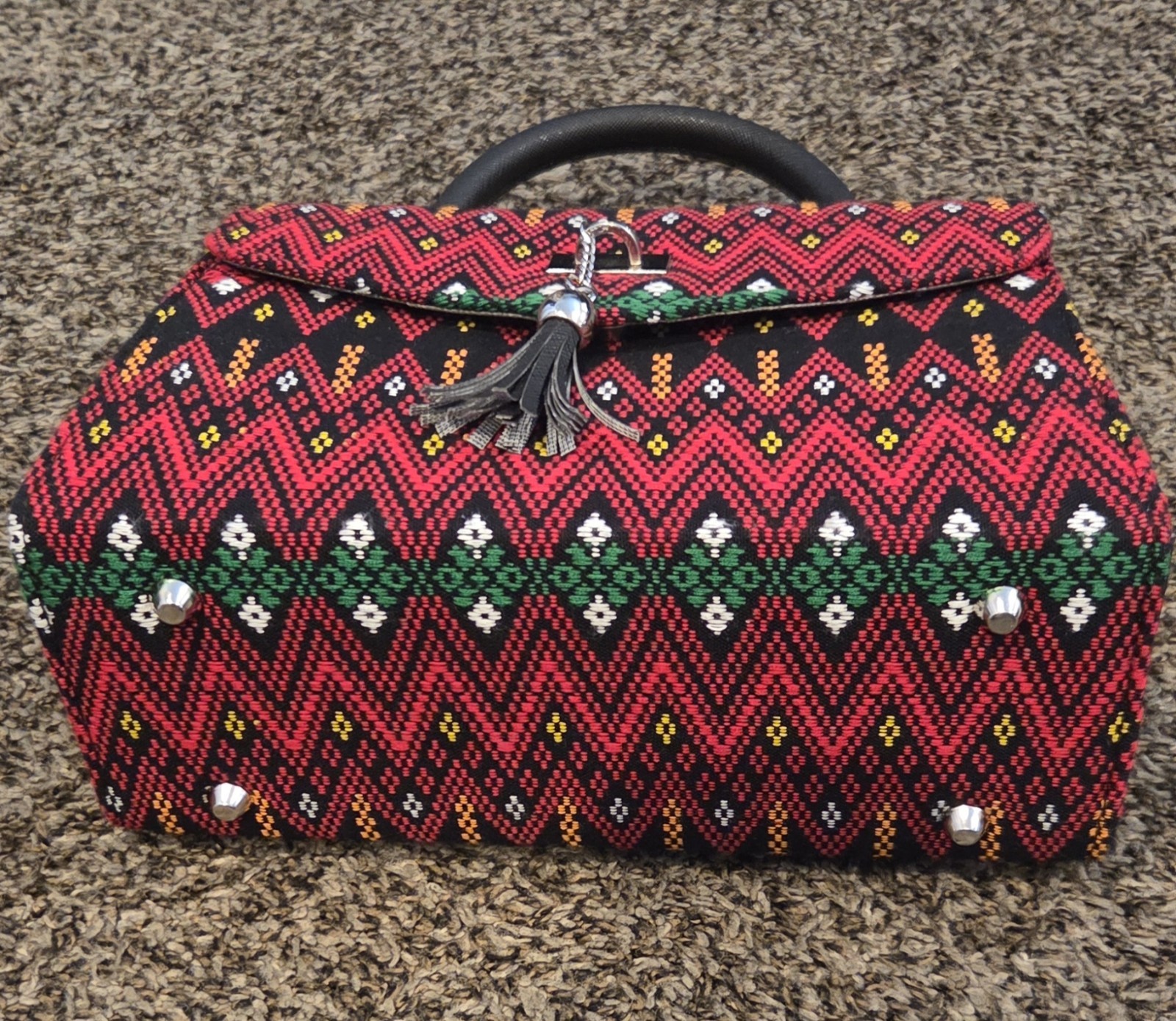 Bohemian Style Bag Red Color Unique Design