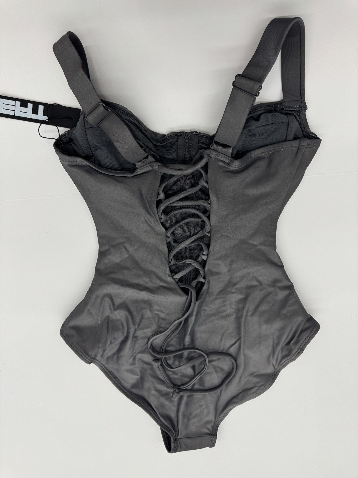 TA3 LIFTY ONE PIECE SWIMSUIT PEWTER GREY METALLIC SIZE MEDIUM M SHORT B/C NEW