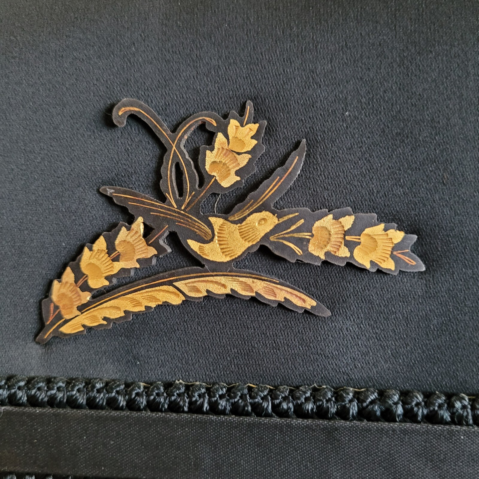 Satin Purse Damascene Toledo Spain Enhancement Gold Tone Jewelry Vtg 70’s