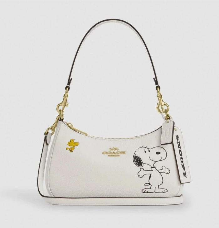 COACH x PEANUTS CBJ76 Teri Shoulder Bag Snoopy Chalk Multi Outlet