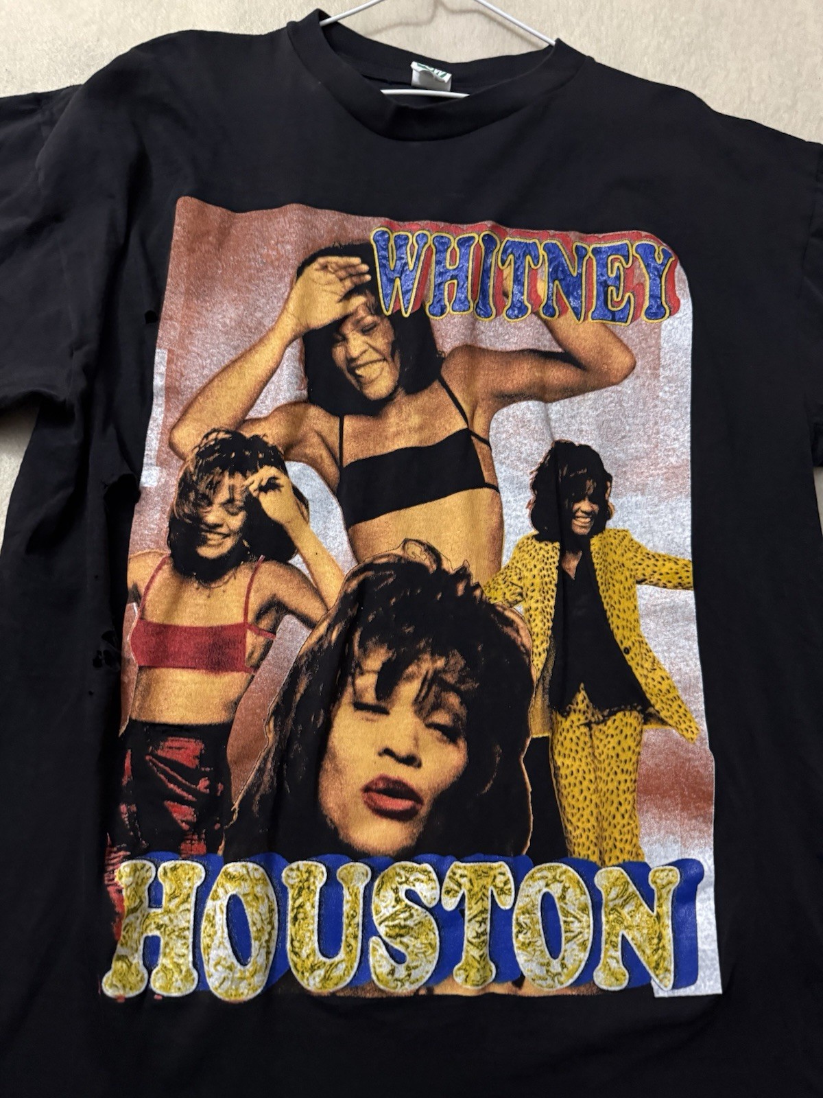 Dry Rot Vintage 90s Whitney Houston Rap Tee Not Wearable For Display Sold As Is