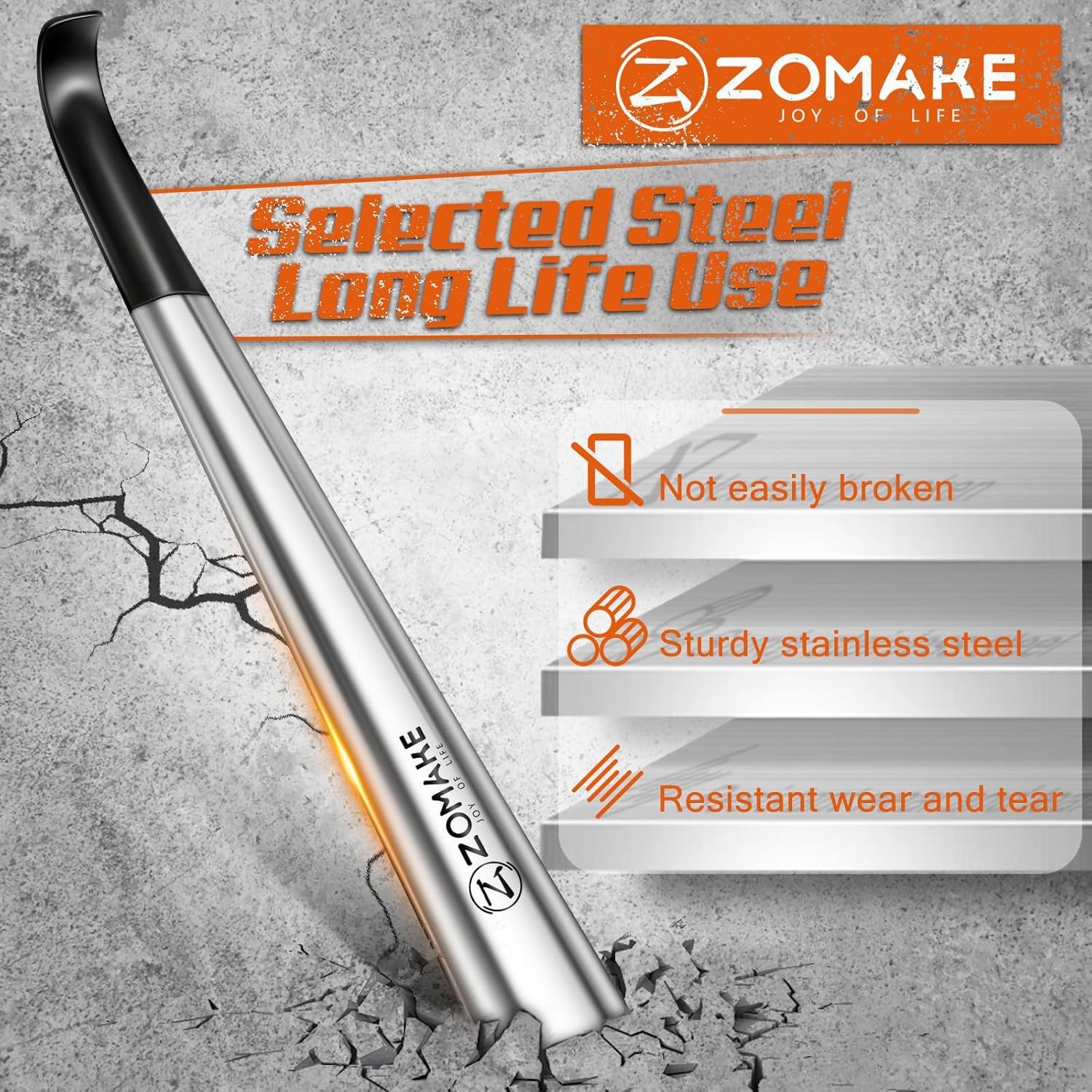 ZOMAKE Shoe Horn Long Handle for Seniors Men Women,Metal Long Shoehorn Boot H…