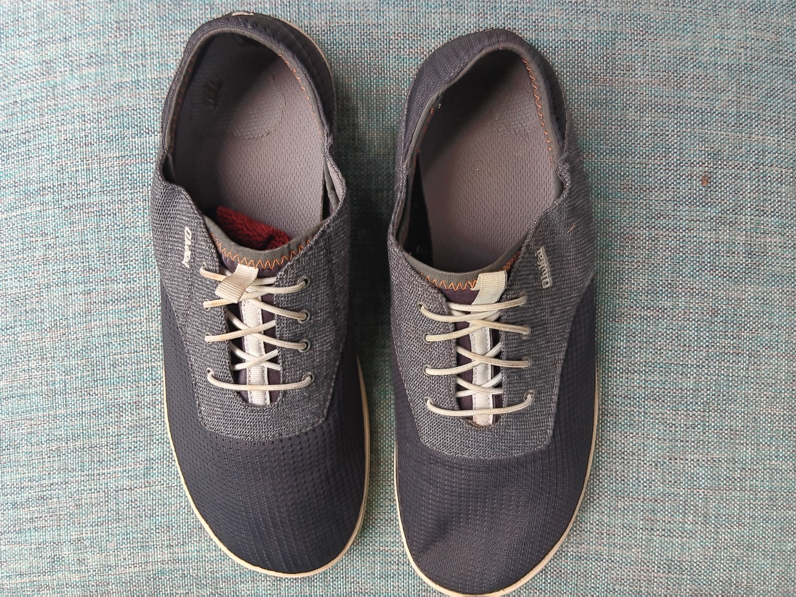 OluKai Shoes Nohea Moku Mens 11 Gray Mesh Comfort Casual Boat Beach Sneaker