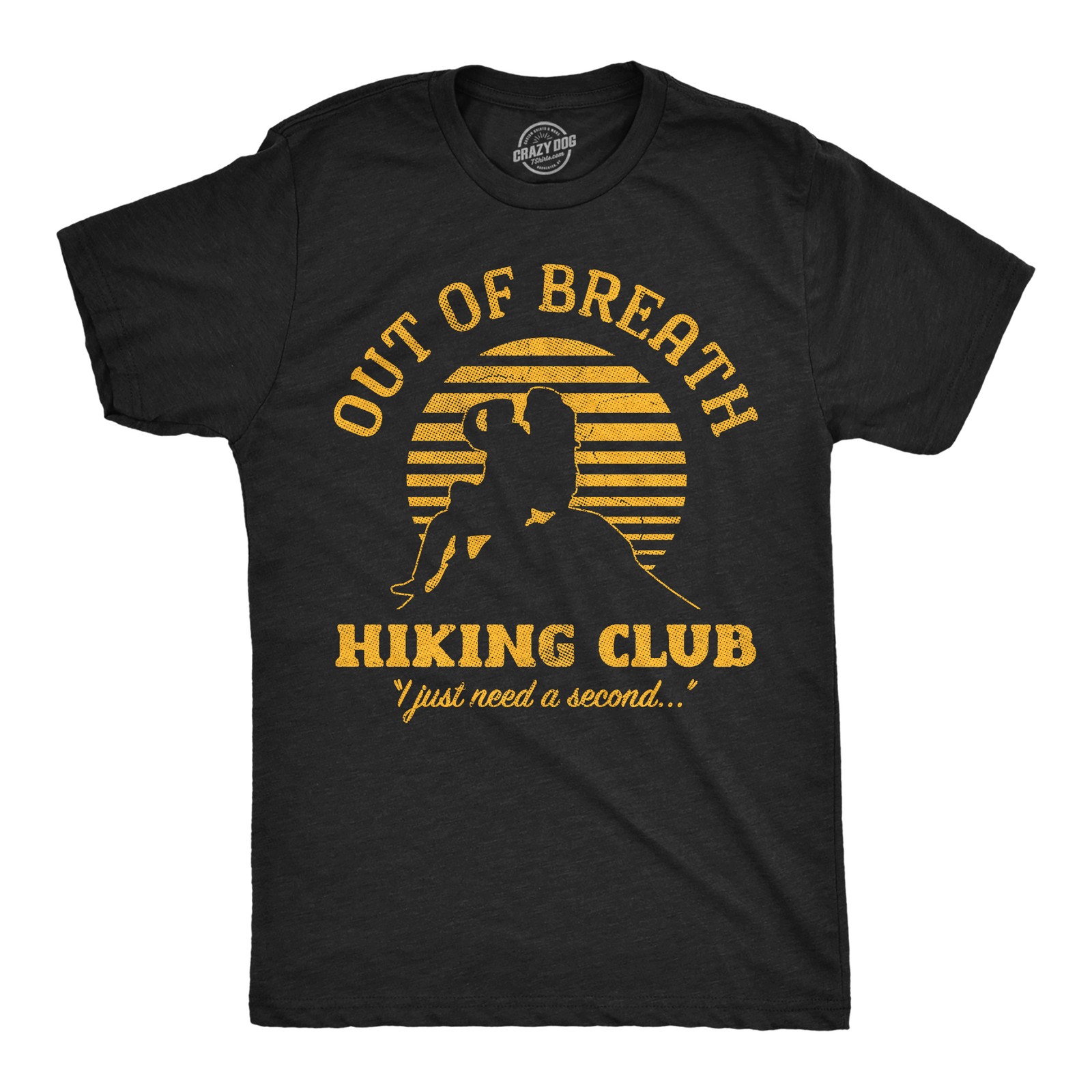 Mens Funny T Shirts Out Of Breath Hiking Club Sarcastic Nature Graphic Novelty