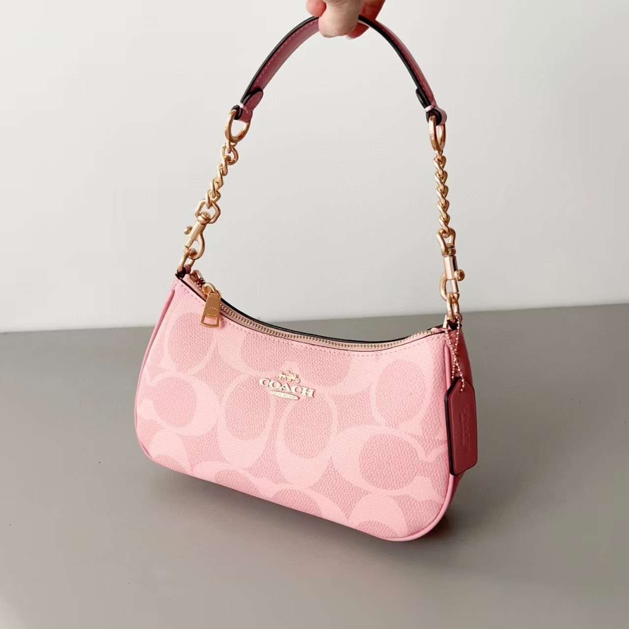 NWT Coach Teri Shoulder Bag In Signature Canvas CAL51 Powder Pink