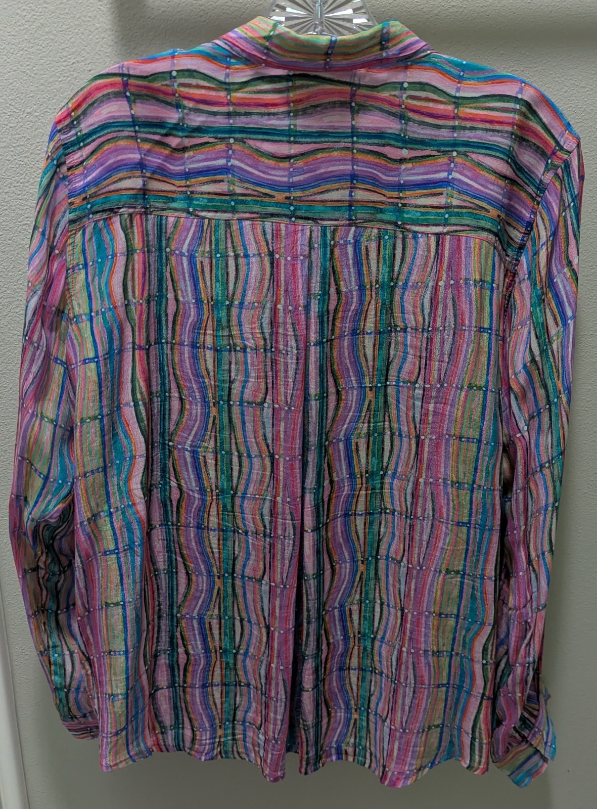 AP NY Women’s Colorful Blouse Convertible Sleeves Size XL