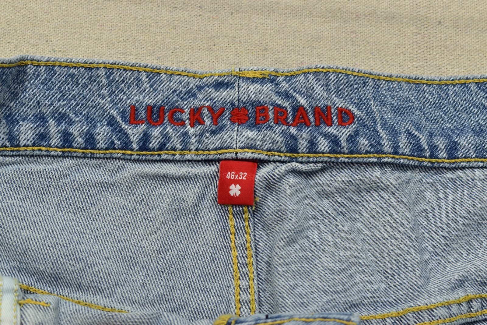 Lucky Brand Men’s 181 Relaxed Straight Denim Jeans Monaco Blue Stretch 46×32 NEW
