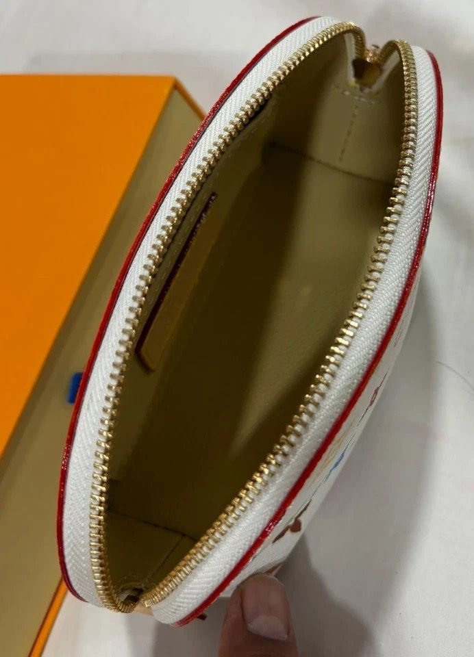 LOUIS VUITTON Multicolor Pochette Cosmetic PM Pouch White
