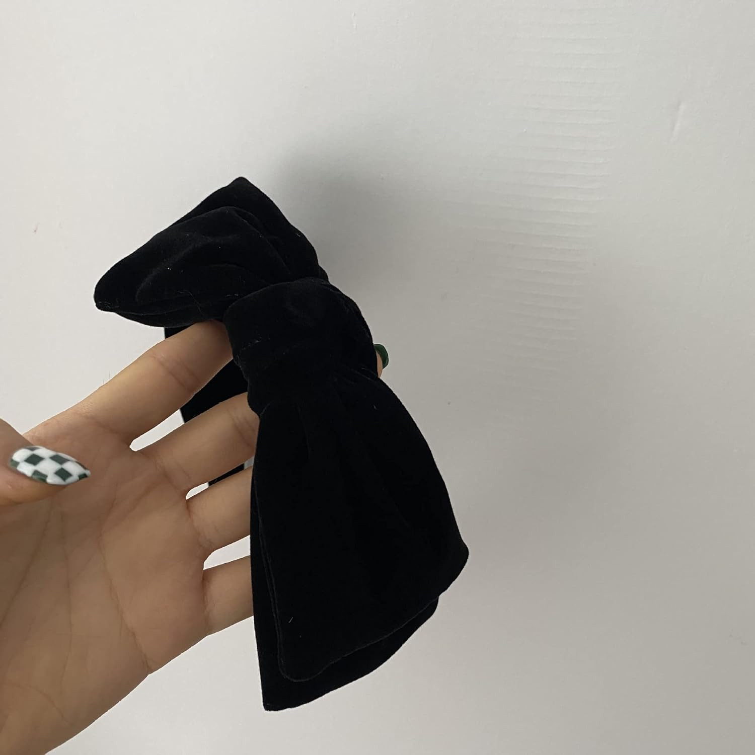 Dainty Black Velvet Knot Bow Turban Wide Headbands Yoga Thick Headbands Wide Hai