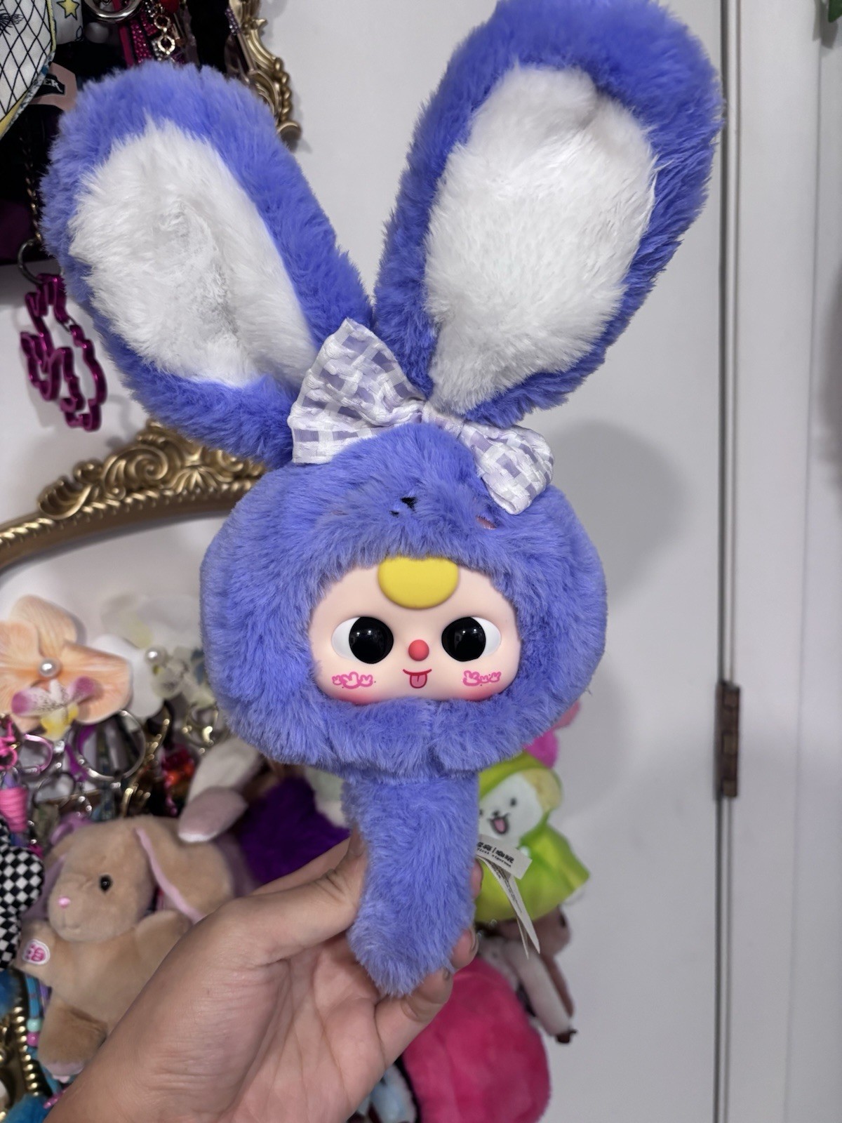 Baby Three Purple Bunny Collectible Bag Charm Doll Keychain