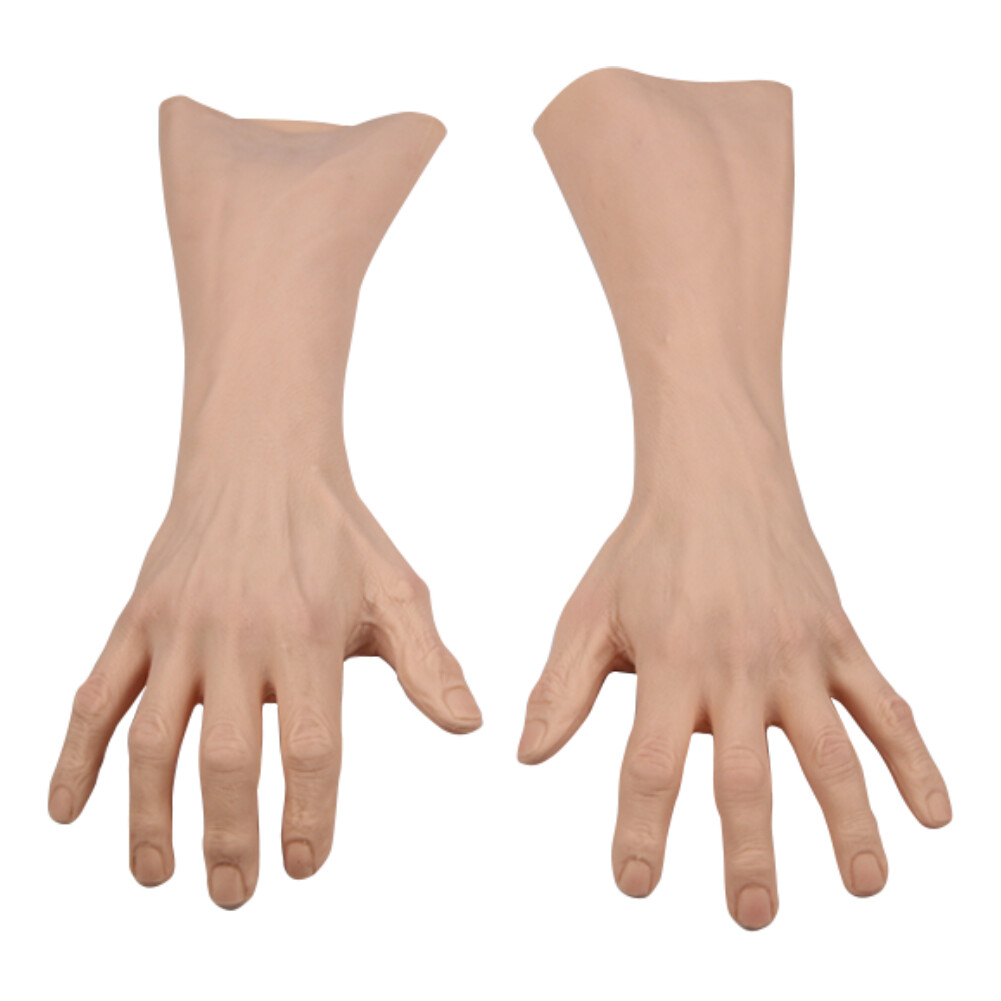 Realistic Silicone Glove Hand Skin Cover Scars Hand Sleeve Cosplay Crossdresser