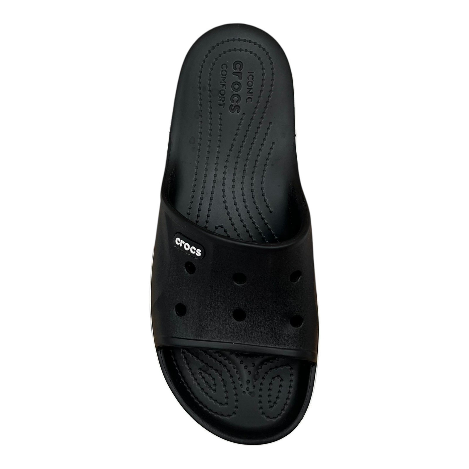 Crocs Bayaband Womens Slide Sandal Size 8 Black White Water Friendly Lightweight