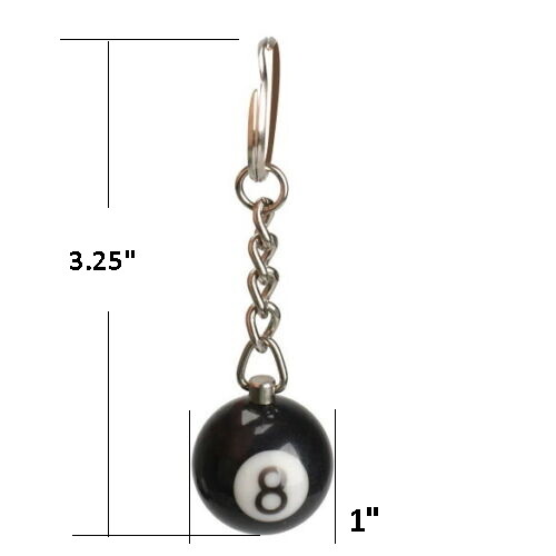 Pool 8 Ball Billiards Charm Keychain Pendant Cool Player Gift