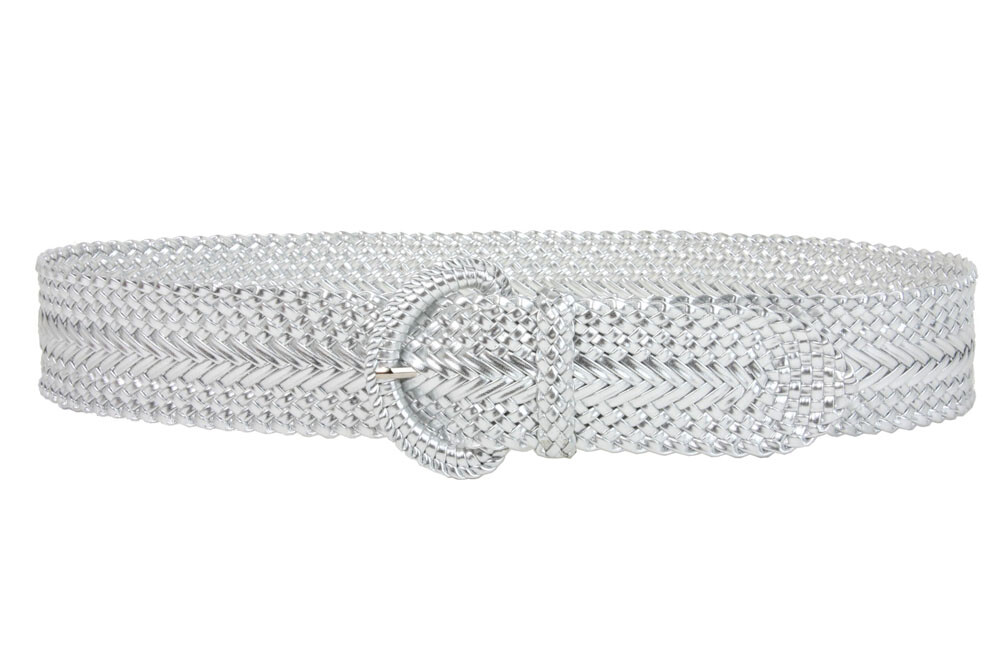 2 Inch Wide Hand Made Soft Metallic Woven Braided Round Belt