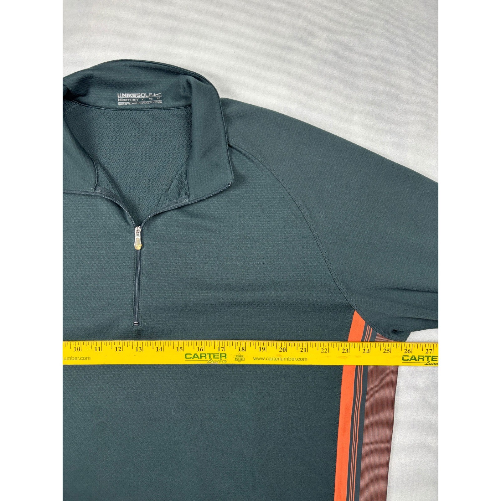 Nike Golf Mens XL Fit Dry Quarter Zip Pullover Charcoal Grey Orange 319683-068