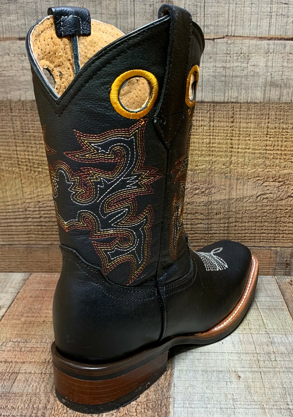 Women’s Western Rodeo Cowgirl Boots Genuine Leather Square Toe Botas Vaqueras
