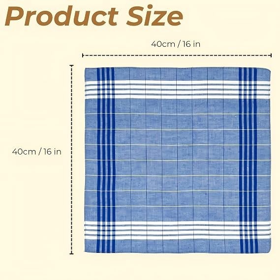12 Pack Men’s Handkerchiefs 100% Cotton Handkerchief for Men Classic Assorted 16