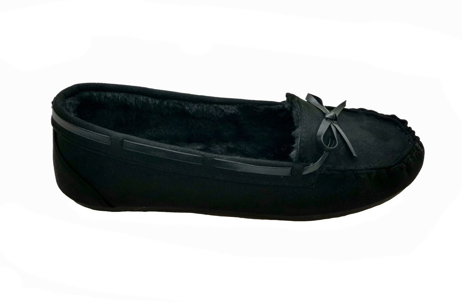 Moccasins Women Slip On Indoor Outdoor Shoe Slipper Fur Loafer #985