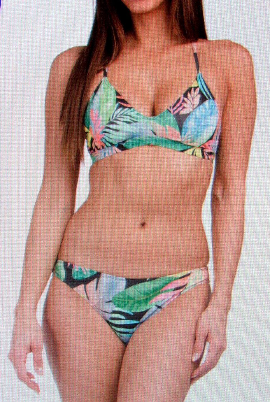 Hurley Swimwear Bikini Paradise Palm Adjustable Top Moderate Bottom Size XL NWT
