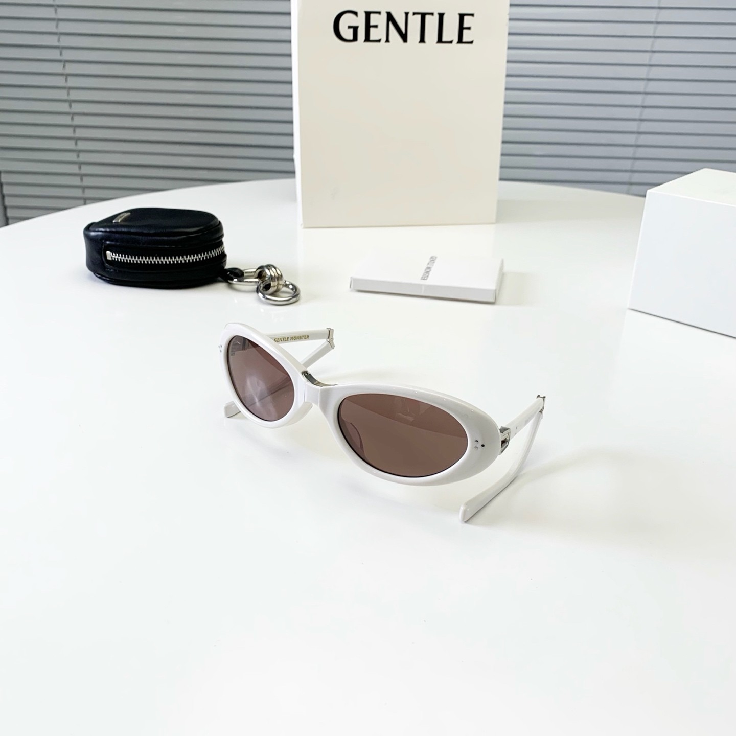 GENTLE MONSTER LOLANG White Brown 55口21-132 Sunglasses New w/ Case