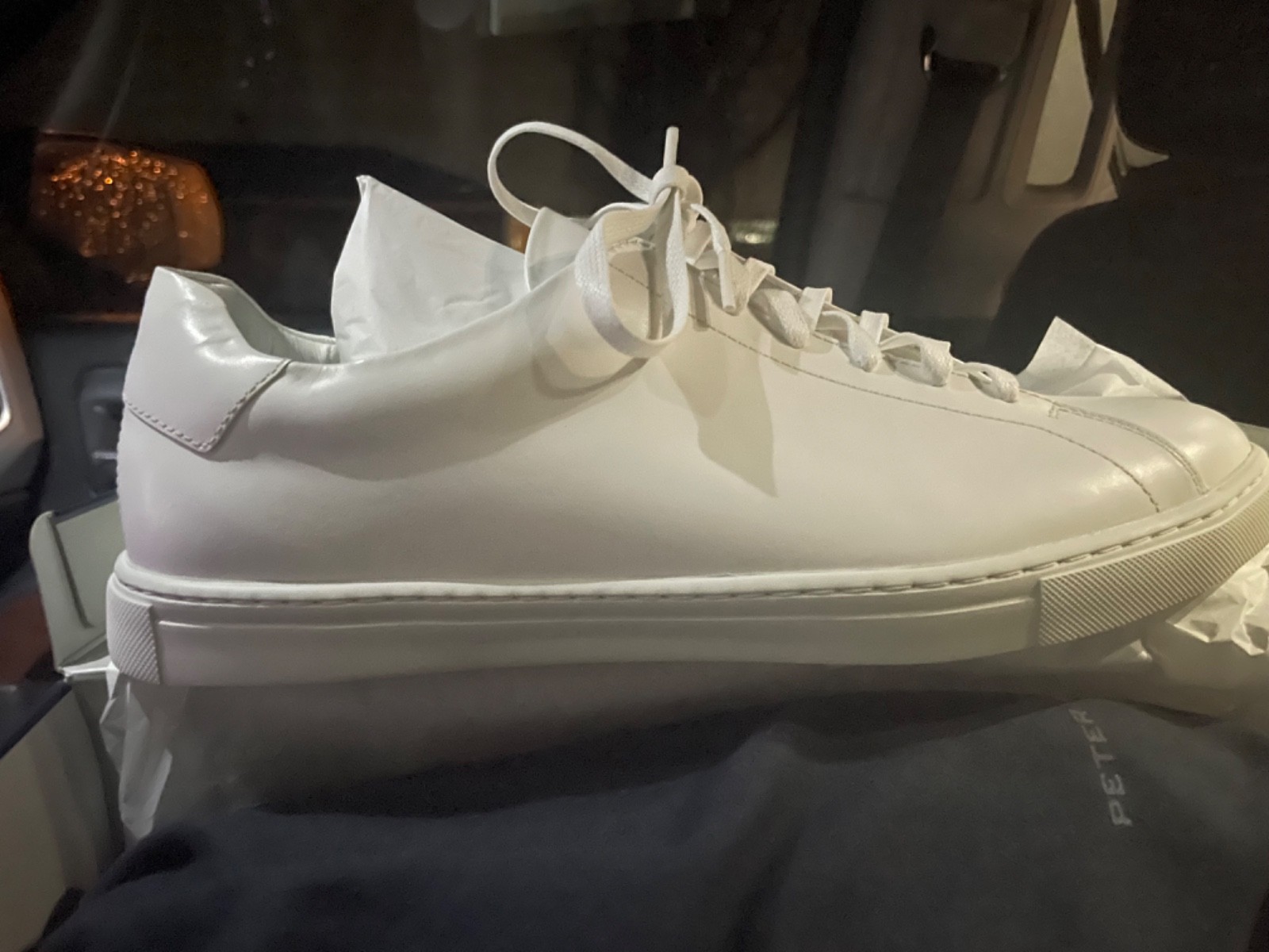 BRAND NEW Peter Millar Casual Leather Sneakers – Men’s Size 9.5 – White