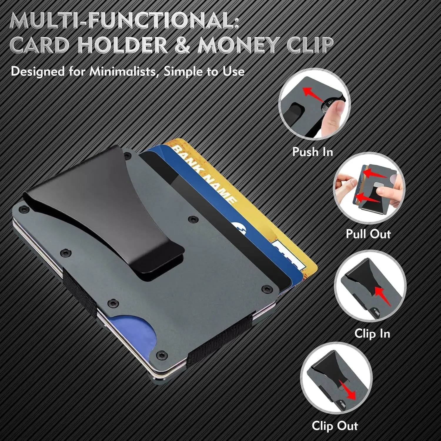 The Ridge Style Titanium Wallet with RFID Blocking Card Slots, Money Clip Usa