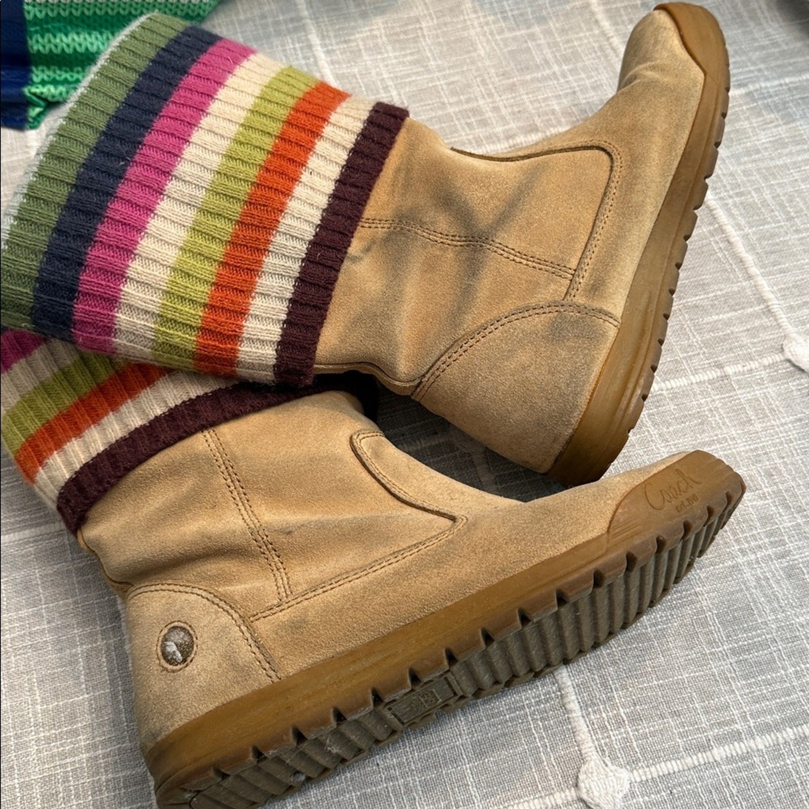Coach vintage Beige Low (1-1.9 in) Heel Height Boots – size 6