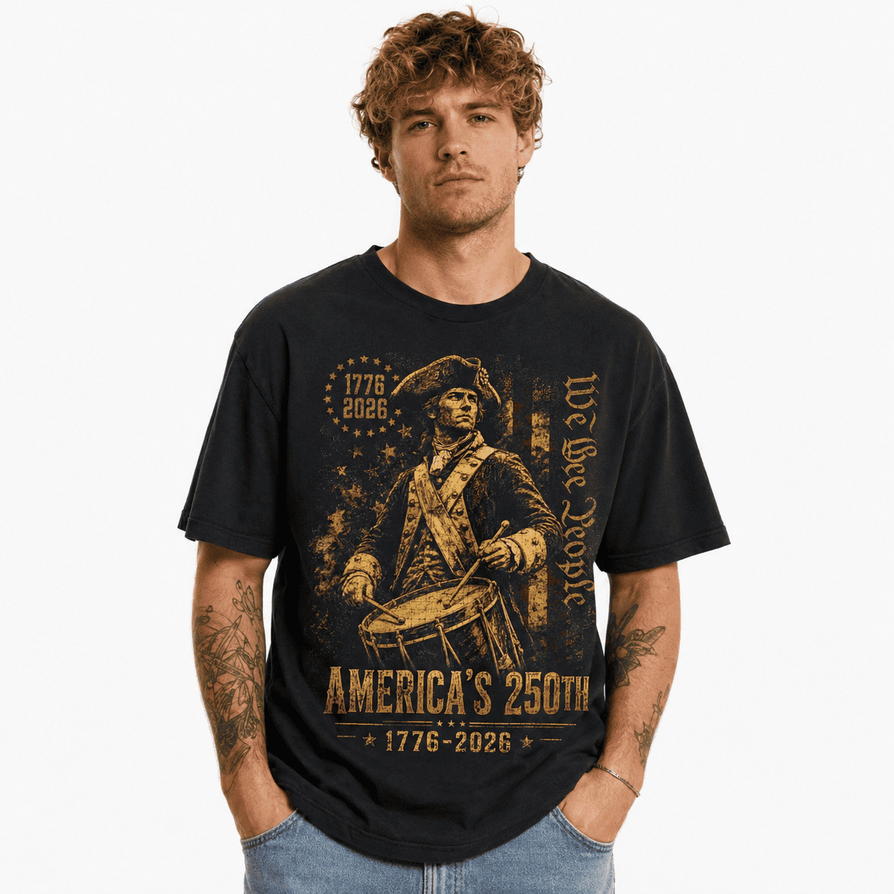 America’s 250th Anniversary Revolutionary Soldiers Patriotic USA T-Shirt