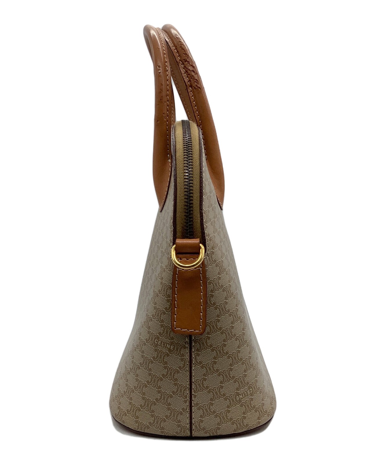 CELINE 2WAY Shoulder Handbag Beige Leather Women Pre-owned Italy Japan F/S USED