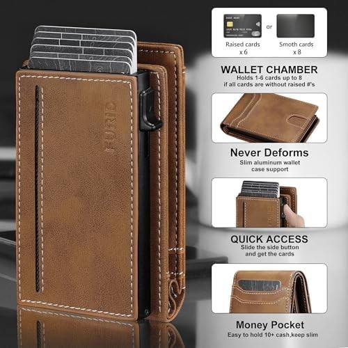 Card Wallet for Men Slim: Smart Rfid Minimalist Front Pocket Pop up Wallet with
