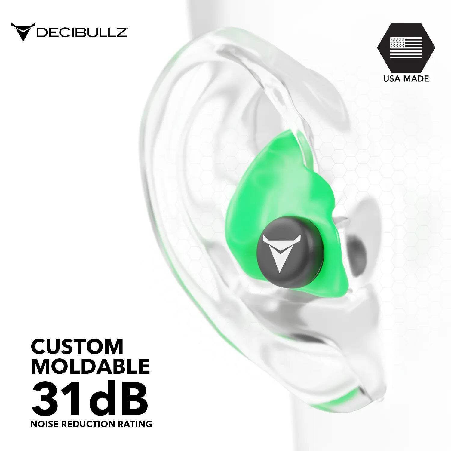 Custom Molded Earplugs 31dB NRR Pro-Pack with Case and Lanyard