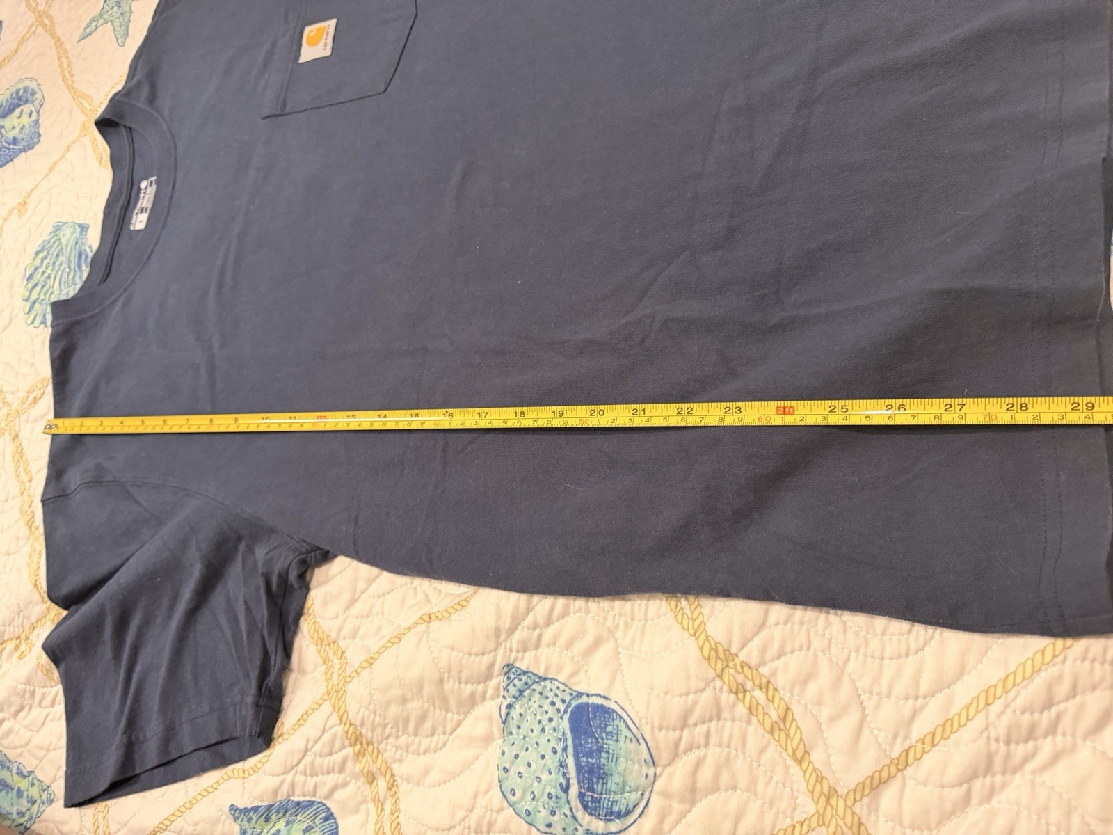 Carhartt Men’s Loose Fit Pocket T-Shirt Navy L Cotton Knit Crew Neck