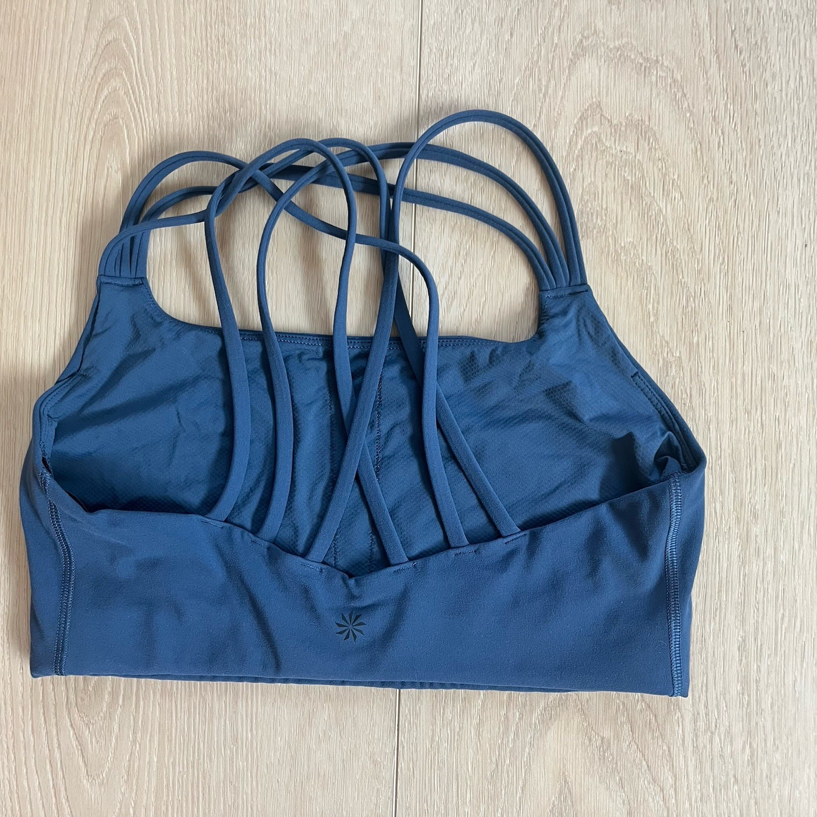 Athleta Sports Bra Size Small Navy Blue Moderate Support Strappy Back Running