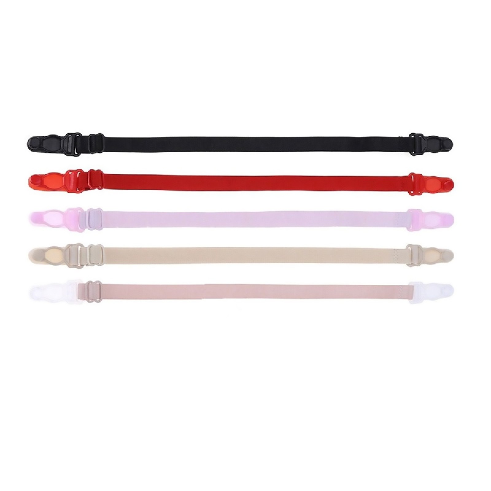5pcs Women Elastic Band Non-Slip Adjustable Bra Straps Holder with Clip E