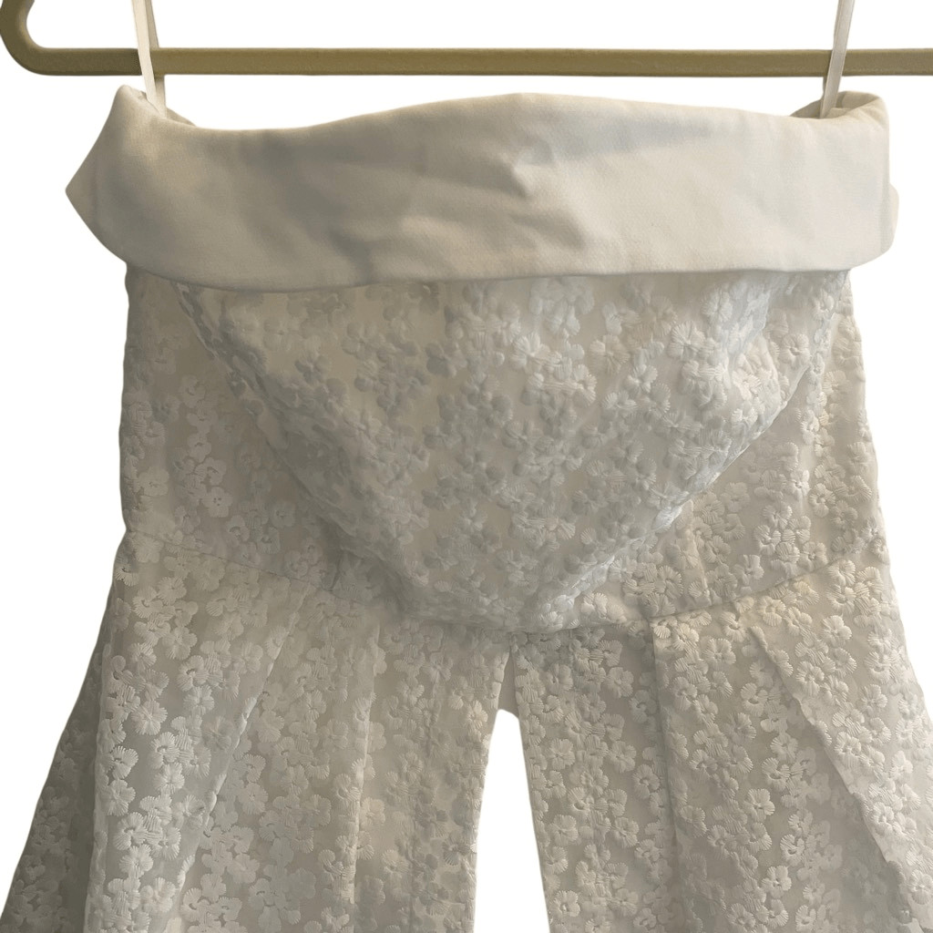 New Eva Mendes White Lace Strapless Mini Dress Women’s Size Medium Bride Bridal