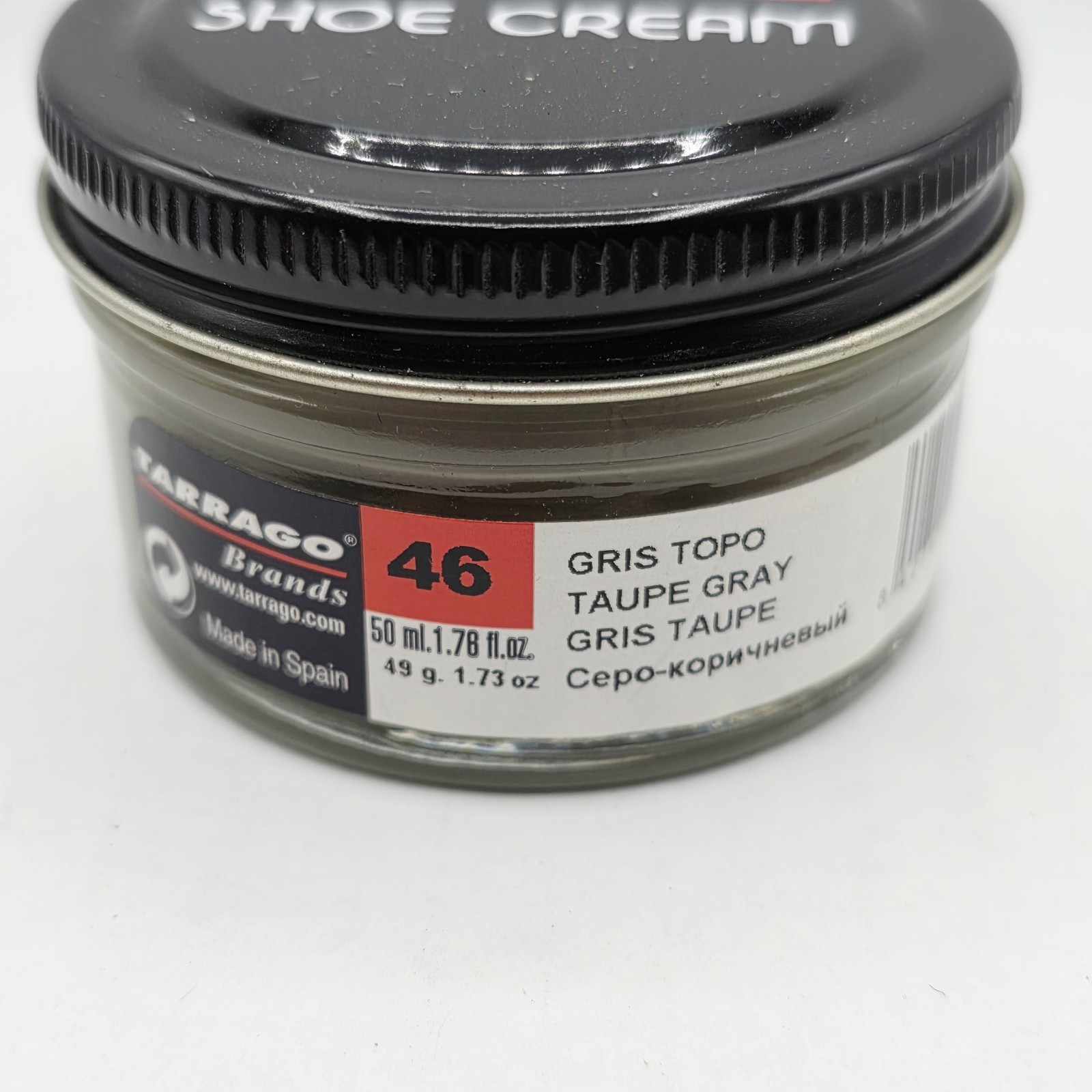 Tarrago Shoe Polish # 46 Taupe Gray Cream Leather Protector 1.76 oz. 50ml Boot