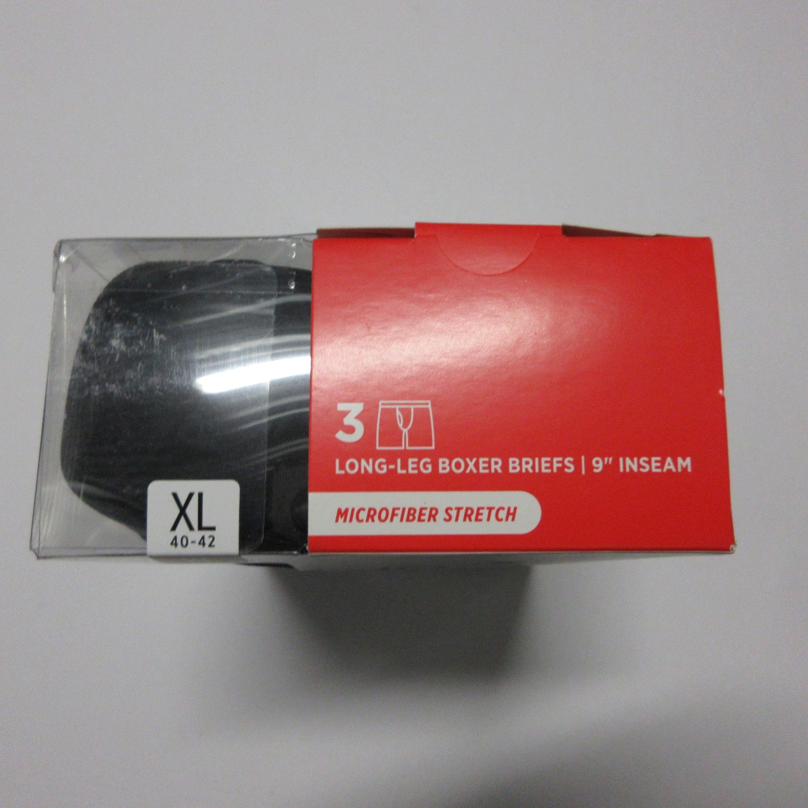 New Jockey Active Microfiber 9″ Boxer Briefs 3 Pack Black Mens XL Stretch Cool