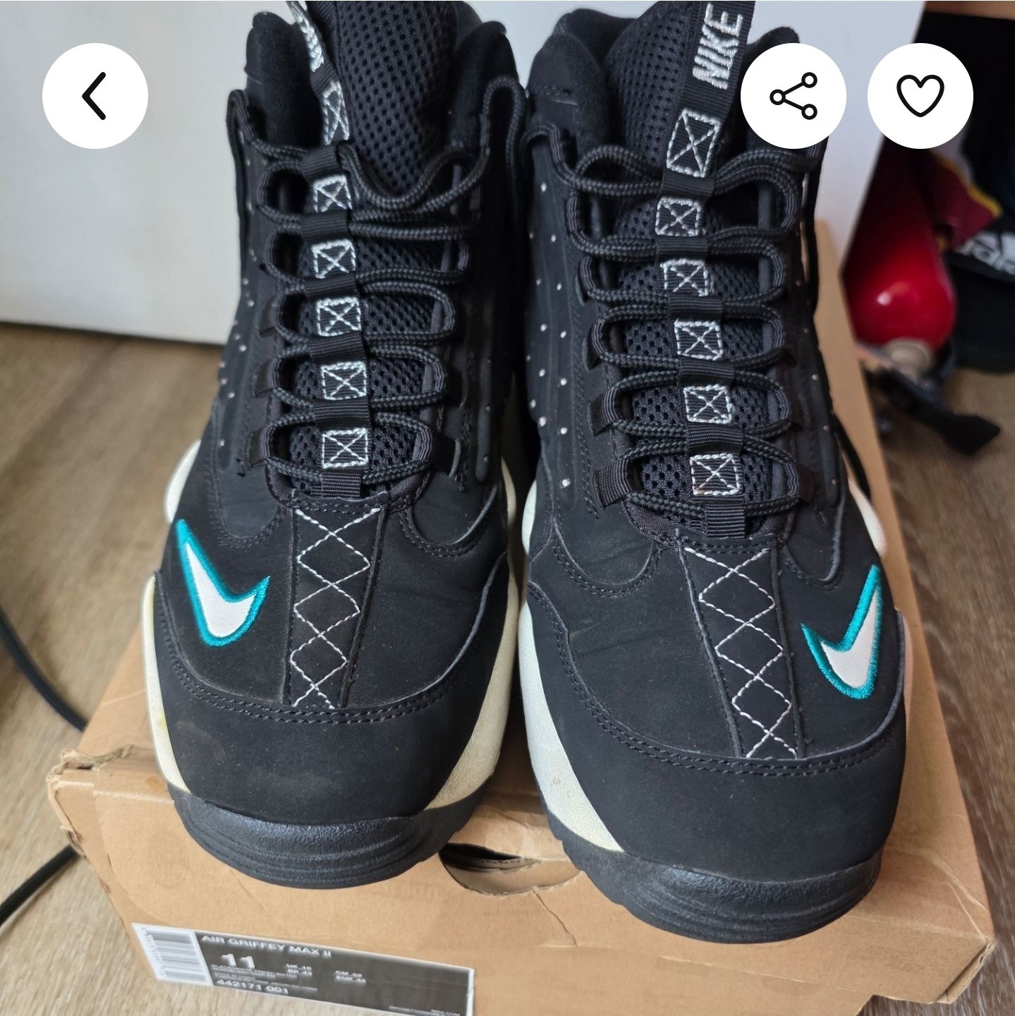Nike Air Griffey Max 2 Fresh Water Black/White Mid Top Cushioned 442171-001